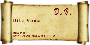 Ditz Vince névjegykártya